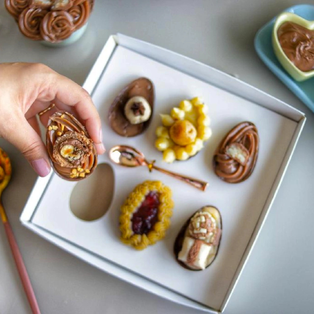 5~20 Caixas para Ovos De Colher Gourmet Menu Degustação Páscoa Forma Bwb 6 Cavidades em Oferta na Shopee