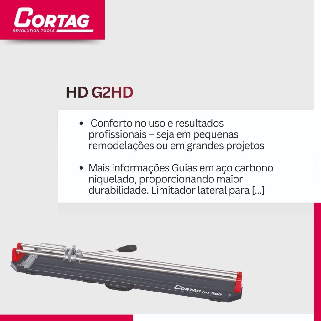 Cortador Azulejos Pisos Riscador Cortag Hd-900 G2 90cm — imagem 2 de 2