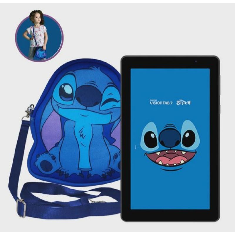 Tablet Positivo Vision Tab 7 Stitch + Capa e Bolsa - Octa-Core 3GB Ram 64GB Android 14 Go Wi-fi Tela 7 Lips Preto