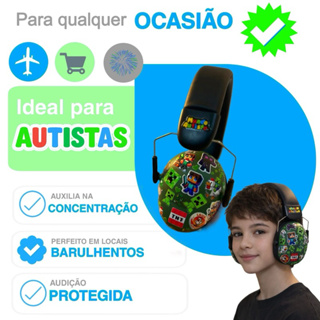 Abafador Minecraft 32 DB Autismo Infantil Fone Protetor de Som Ouvido Auricular Ruido Super Confortavel Tdah Tea Autista em Oferta na Shopee