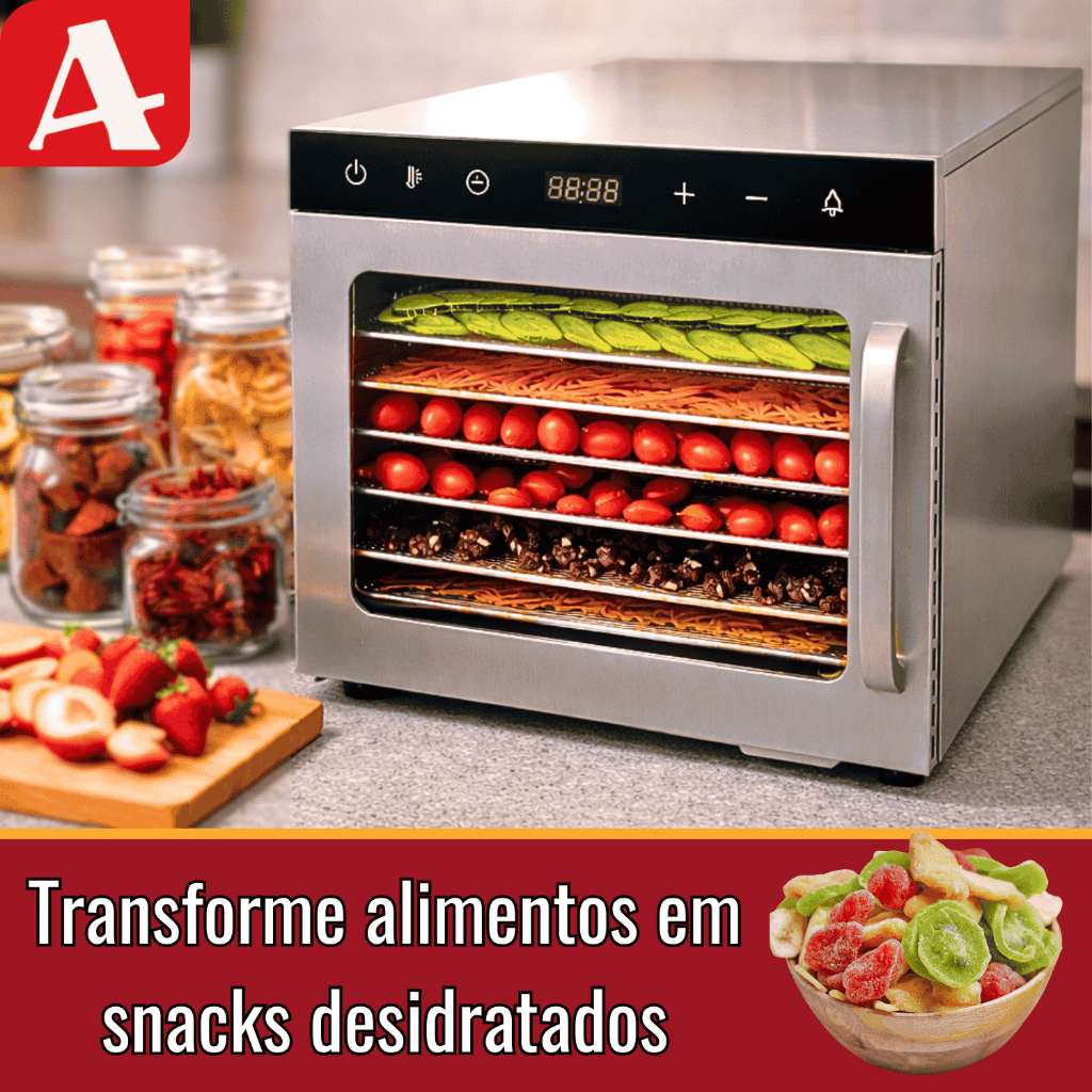 Desidratador Industrial de Alimentos Alliere 500W Frugal Plus 6 Bandejas / Teflon Timer