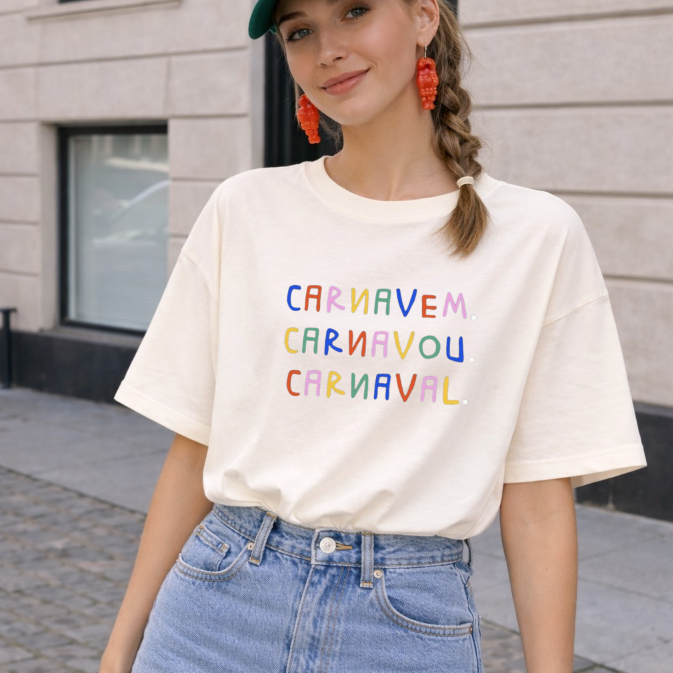 Fantasia Carnaval Feminina Bloquinho Tshirt Bloquinho Folia Blusa Fantasia Amigas