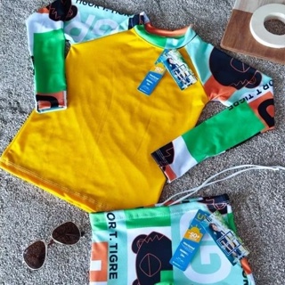 Conjunto Praia Infantil Com Proteção UV 50+ Menino e Menina Conjunto Biquíni Feminino 3 Peças em Oferta na Shopee