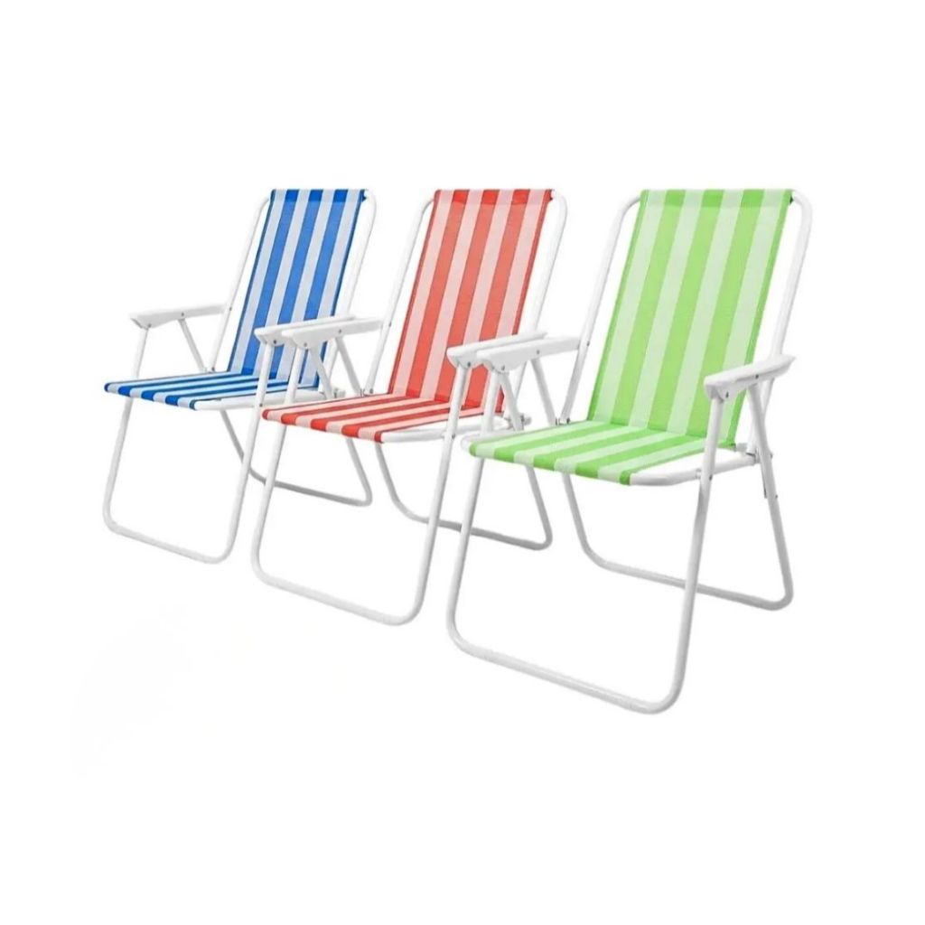 Cadeira de Praia Alta Dobrável com 3 Molas Reforçadas até 110 Kg ZELT Verde em Oferta na Shopee