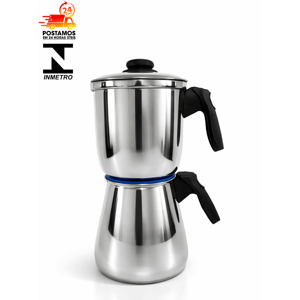 Cafeteira Italiana Com Filtro Aluminio Polido 1L em Oferta na Shopee