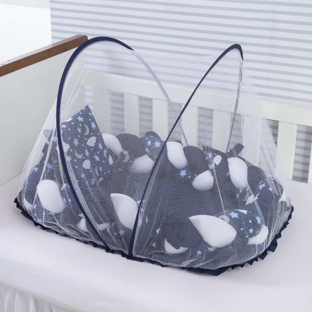 Redutor de Berço Portátil Tipo Ninho com Trança e Mosquiteiro Luxo – Conforto e Proteção em Oferta na Shopee