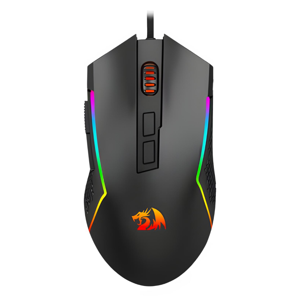 Mouse Gamer Redragon Trident Lite RGB 8000dpi 7 Botões Macro Ergonômico USB PC M613 Preto