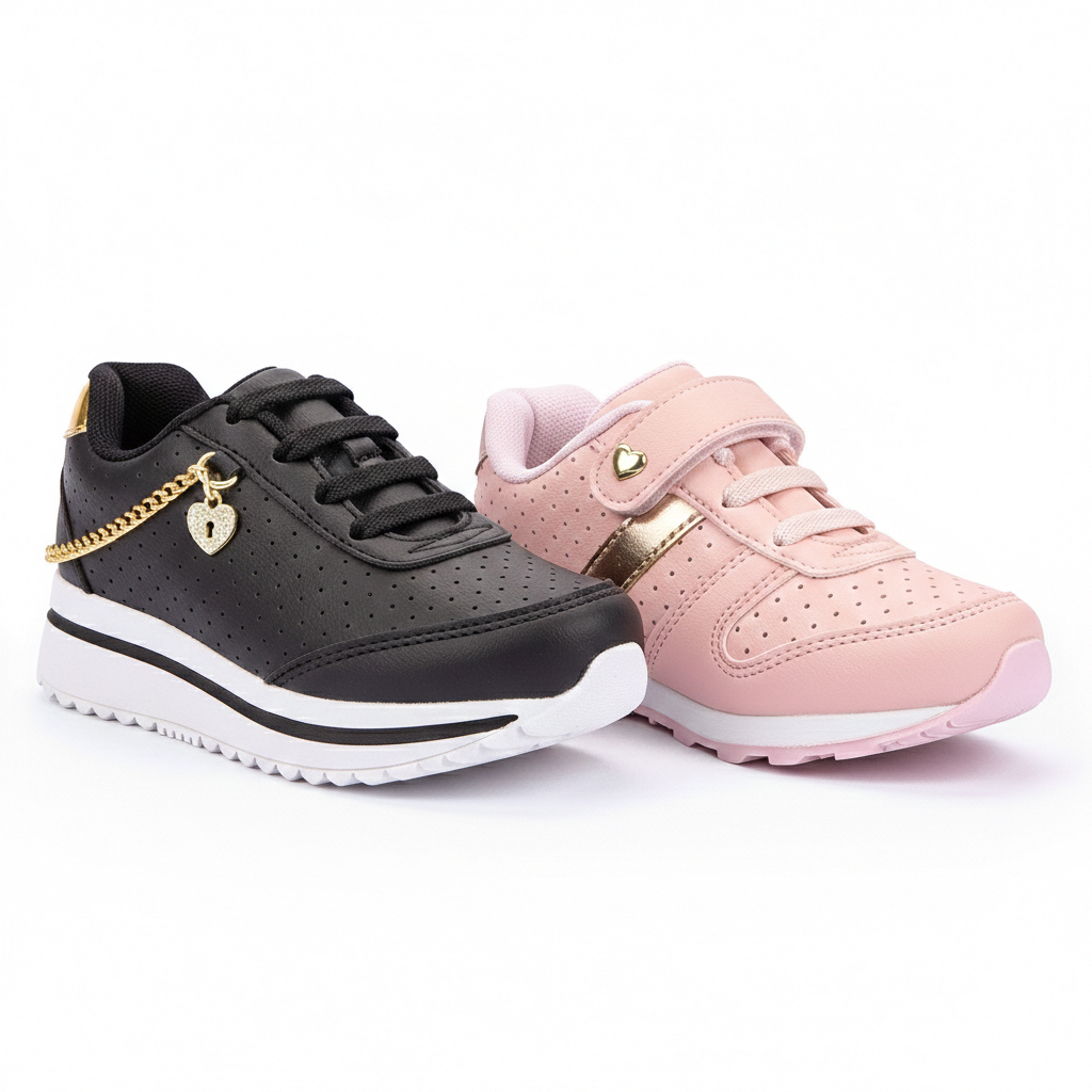 Kit 2 Pares Tenis Infantil Feminino Menina Tênis Lindo em Oferta na Shopee