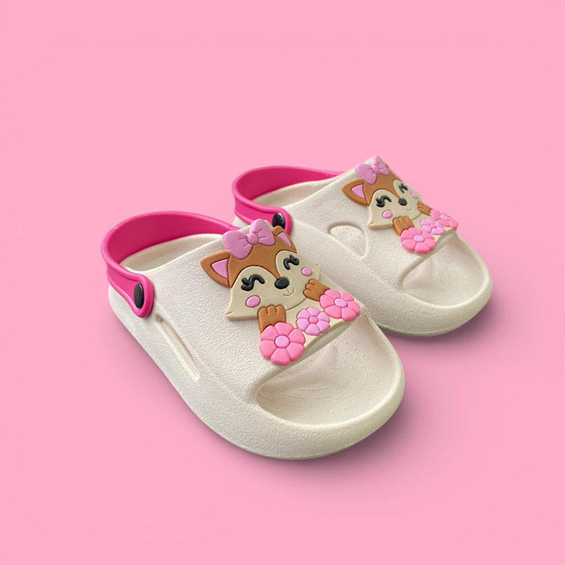 Chinelo Nuvem Sandália Slide Infantil Menina Raposa Confortável Para Passeios