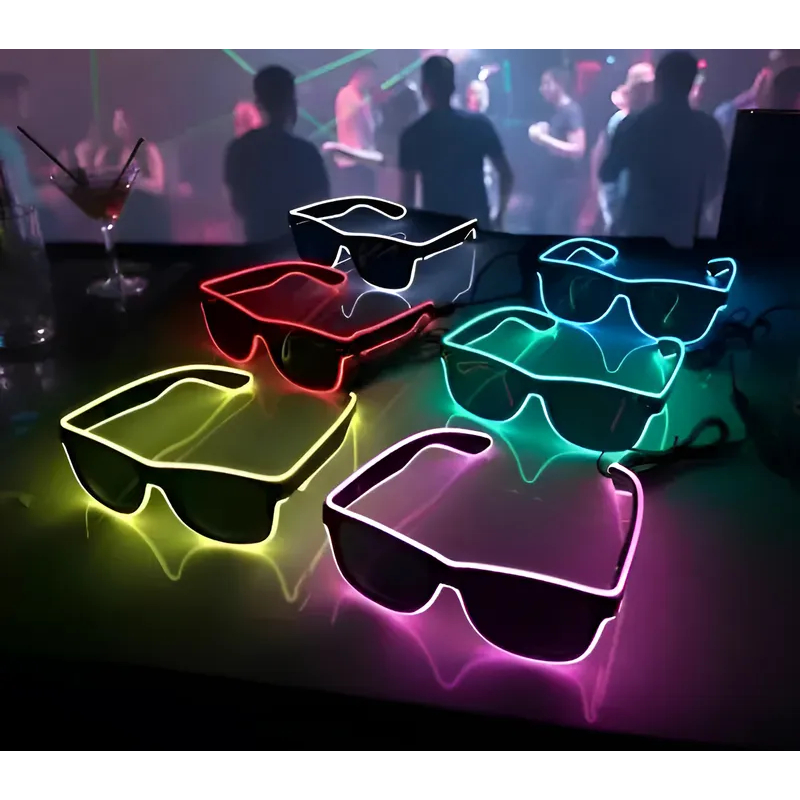Óculos Led Neon Lente Escura Rave Balada Festa Casamento Luz Colorido Aniversário Oculos