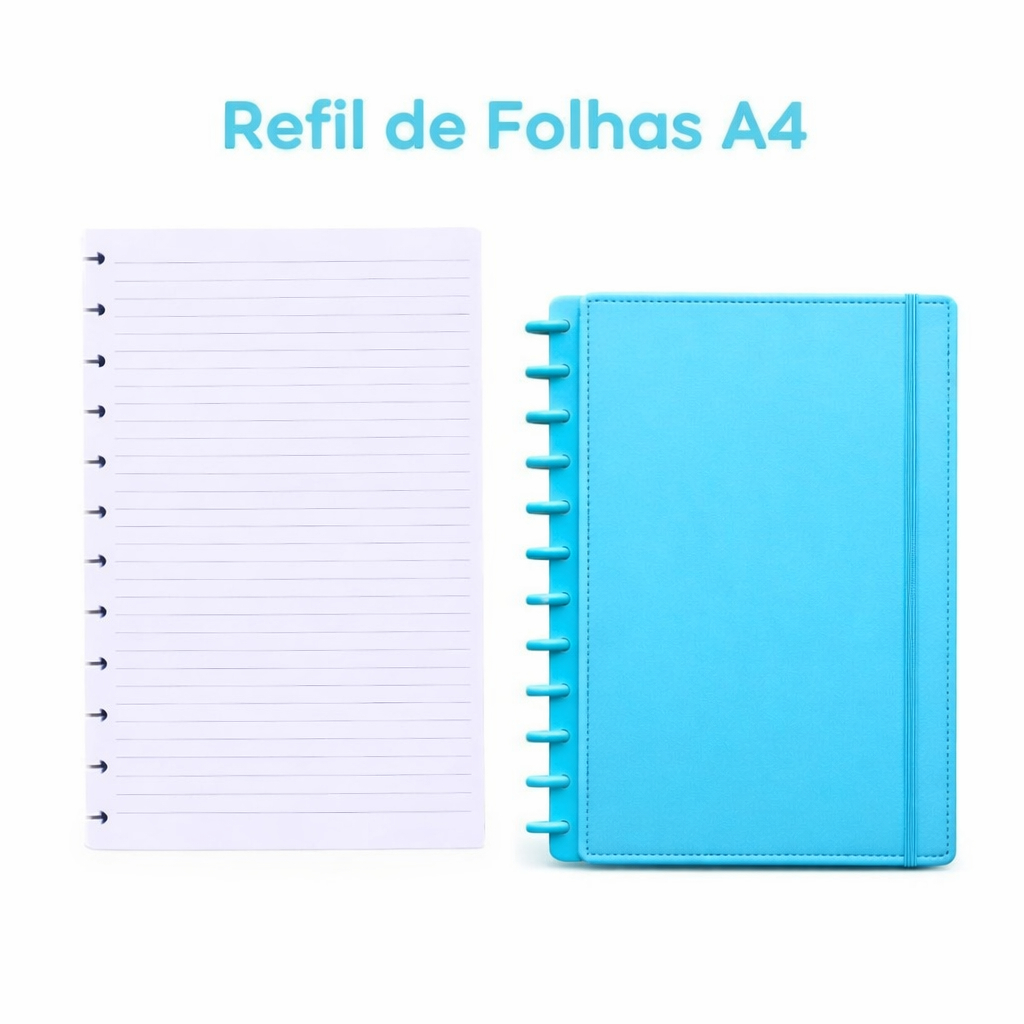 Refil de Folhas Pautadas para Caderno Universitário Inteligente A4 com 11 Furos de Discos 80 folhas em Oferta na Shopee