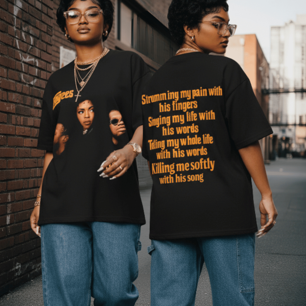Camiseta Oversized Fugees The Score Killing Me Softly Moda Streetwear Blusa 100% Algodão