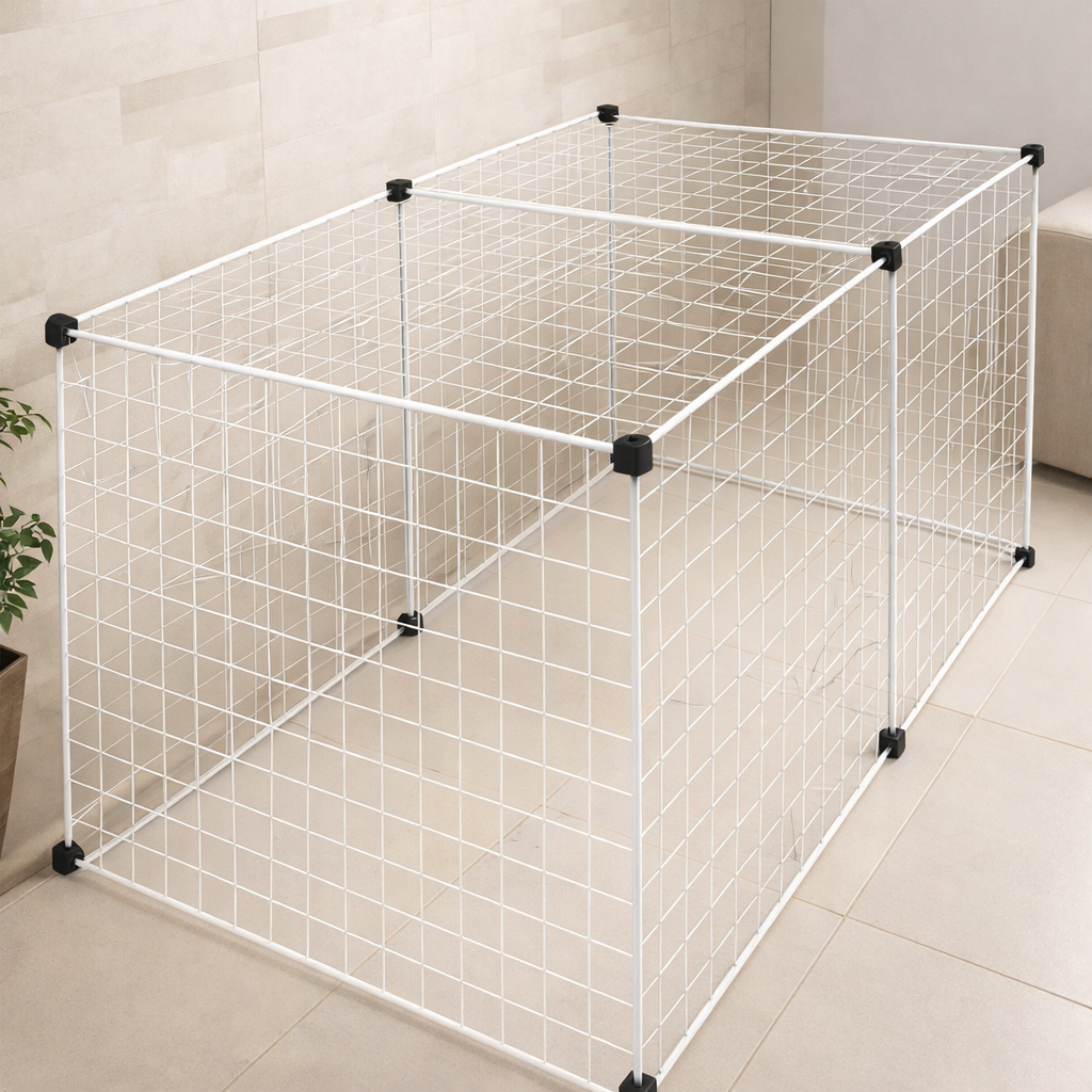 Cercado para Tratamento de Gatos 60x120cm com Teto | Cercado Grande Coelho | Cercado P/ Recuperação