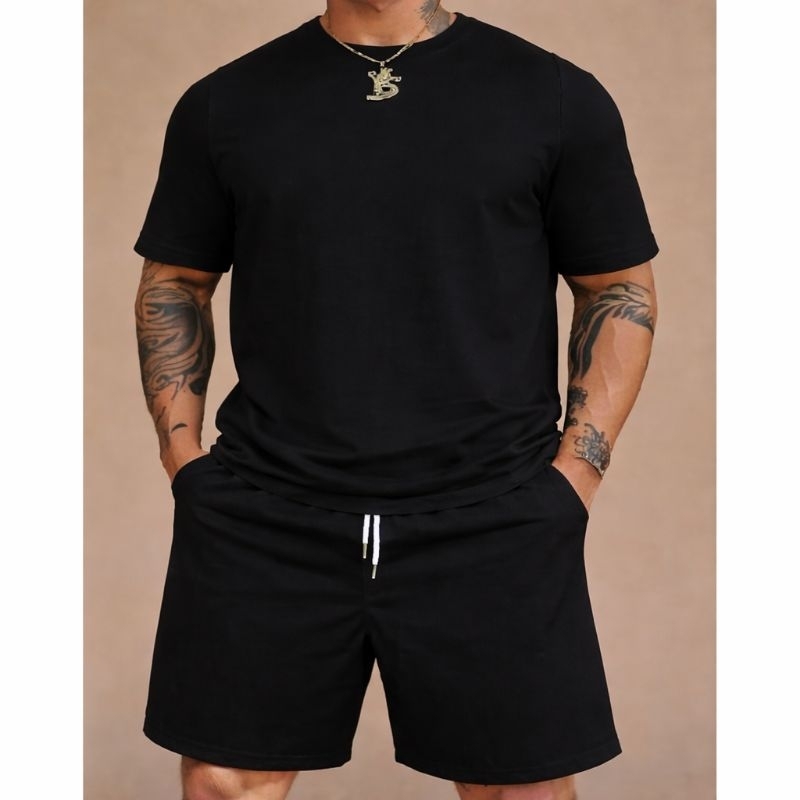 Kit CAMISETA e Short Tactel Plus Size Super Confortável Ótimo Caimento Ideal para Academia ou Passeio.