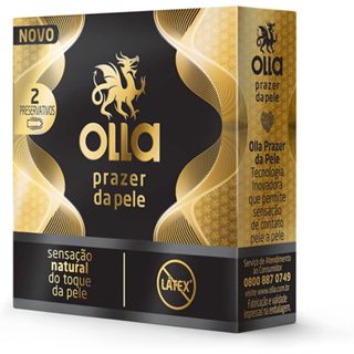 Camisinha Olla Prazer da Pele Preservativo Lubrificado Sensação Natural com 2 Un em Oferta na Shopee