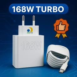Carregador Turbo 168w Para Celular Com Type C Tipo C Super Rápido