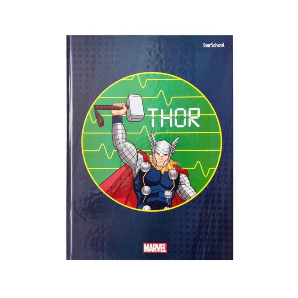 Caderno dos Vingadores Costurado Brochurão THOR 80 folhas 20x27 Vingadores Avangers