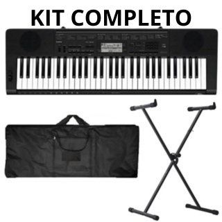 Kit Teclado Musical Casio Profissional Ctk3500 + Capa+ Suporte X