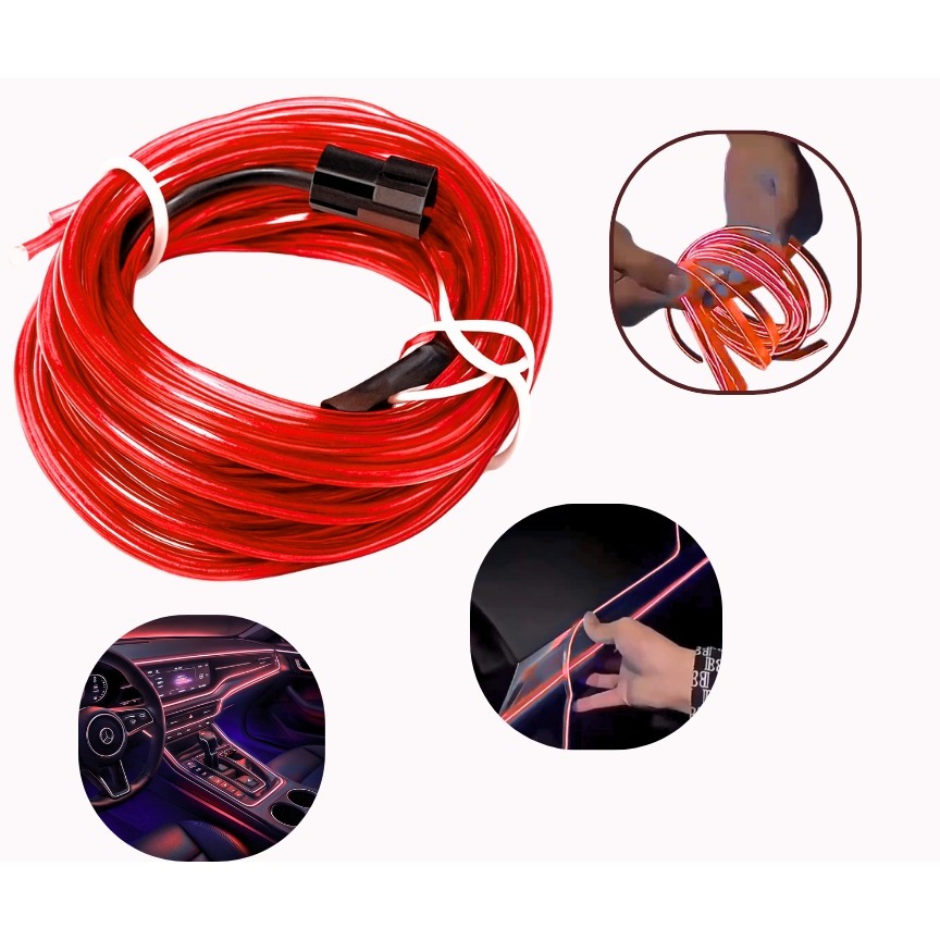 Fita de Led Neon Painel Interior Carro Decoração Automotiva Tunning 12V 3 / 5 metros Top Luxo ZEM Fita de Led Neon Painel Interior Carro Decoração Automotiva Tunning 12V 3 / 5 metros Top Luxo ZEM