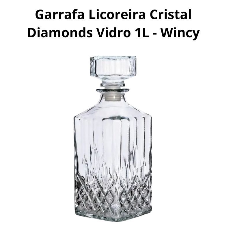 Garrafa Licoreira Cristal Diamonds Vidro 1 Litro - Wincy