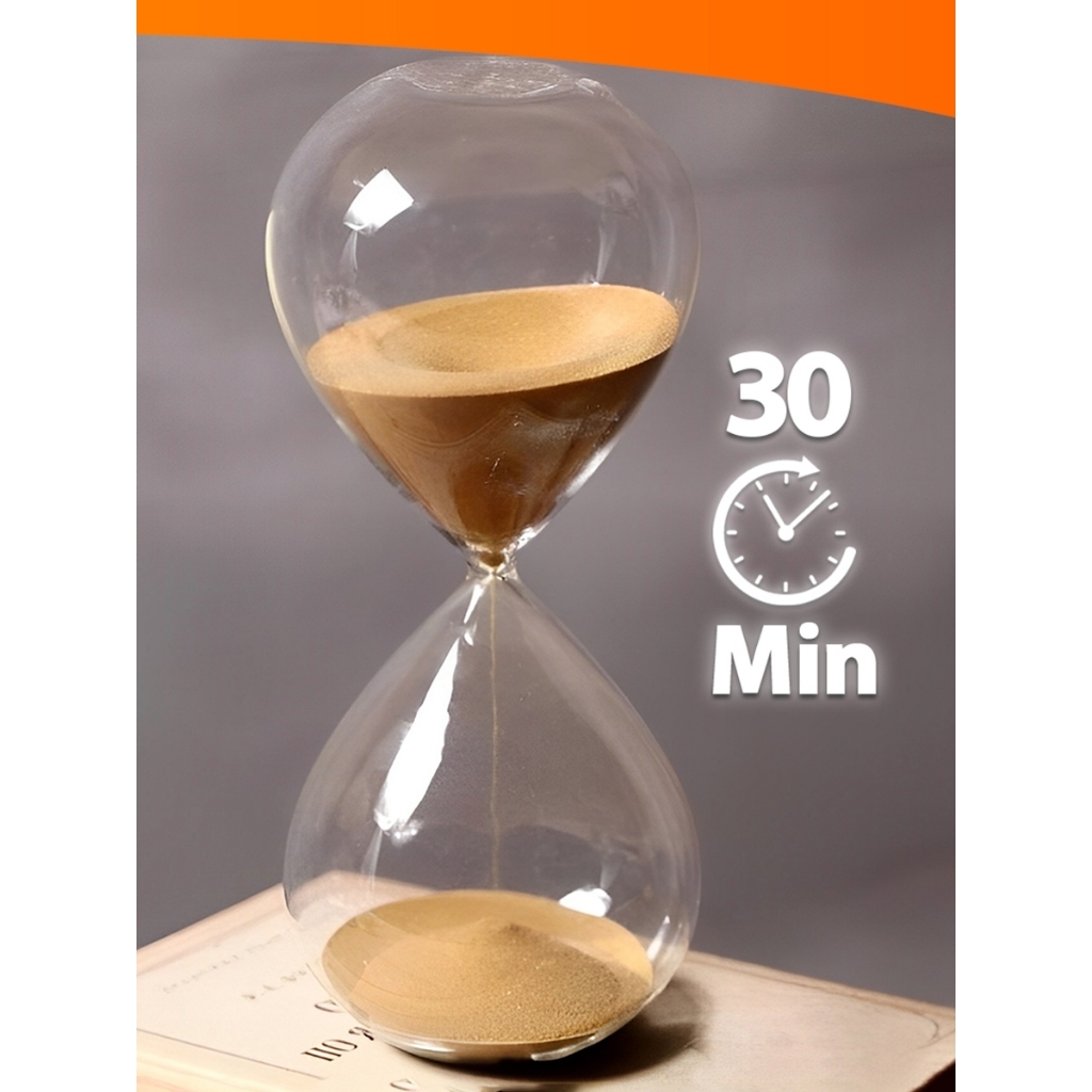 Ampulheta Decorativa 30 Minutos em Vidro com Areia Colorida Envio Rápido