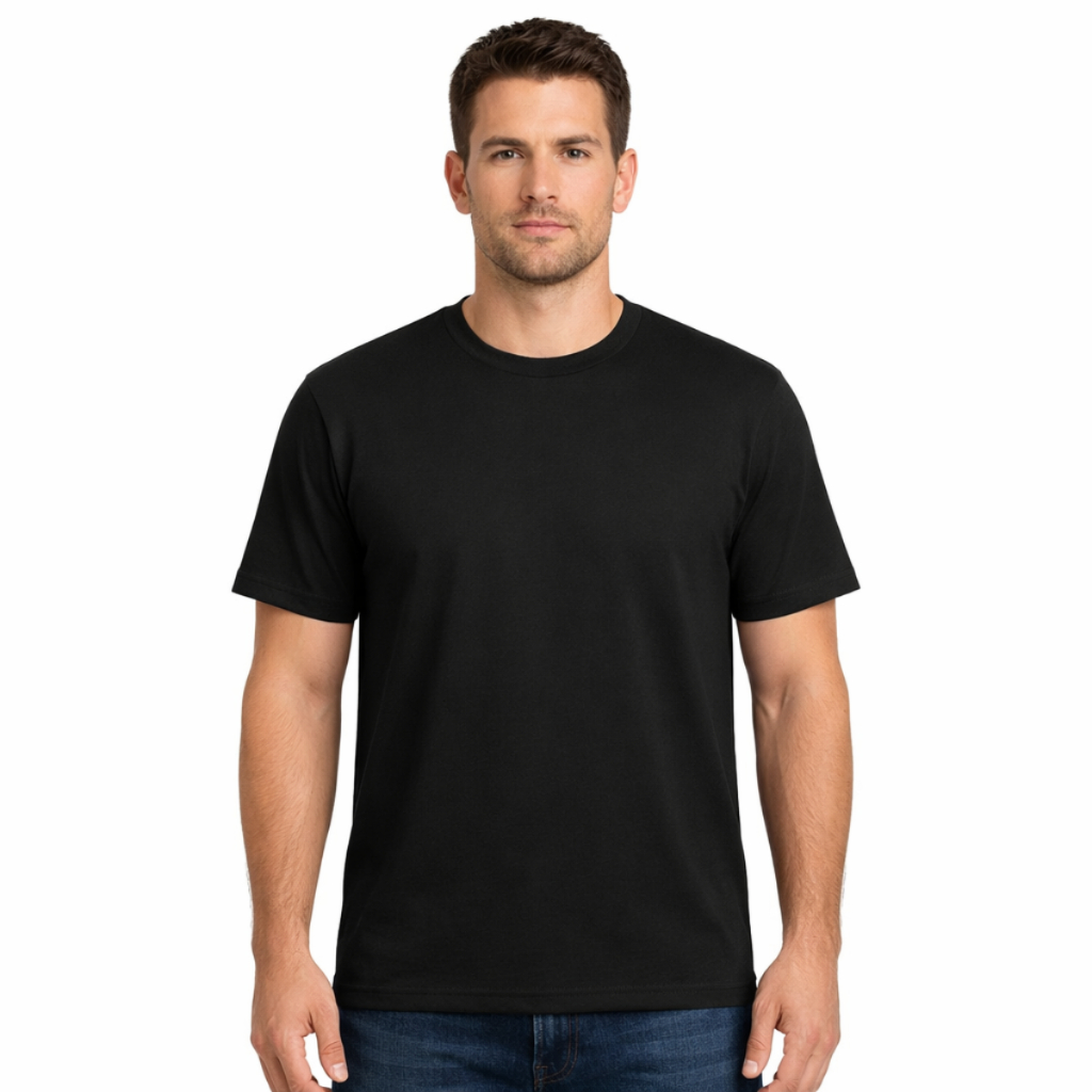 Camiseta Lisa Básica Masculina 100% Algodão Preta