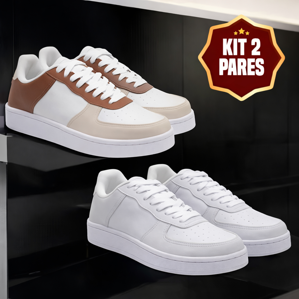 KIT 2 PARES - Tênis Masculino Feminino Casual Confortável Dia a Dia 34 ao 43 - Envio Imediato