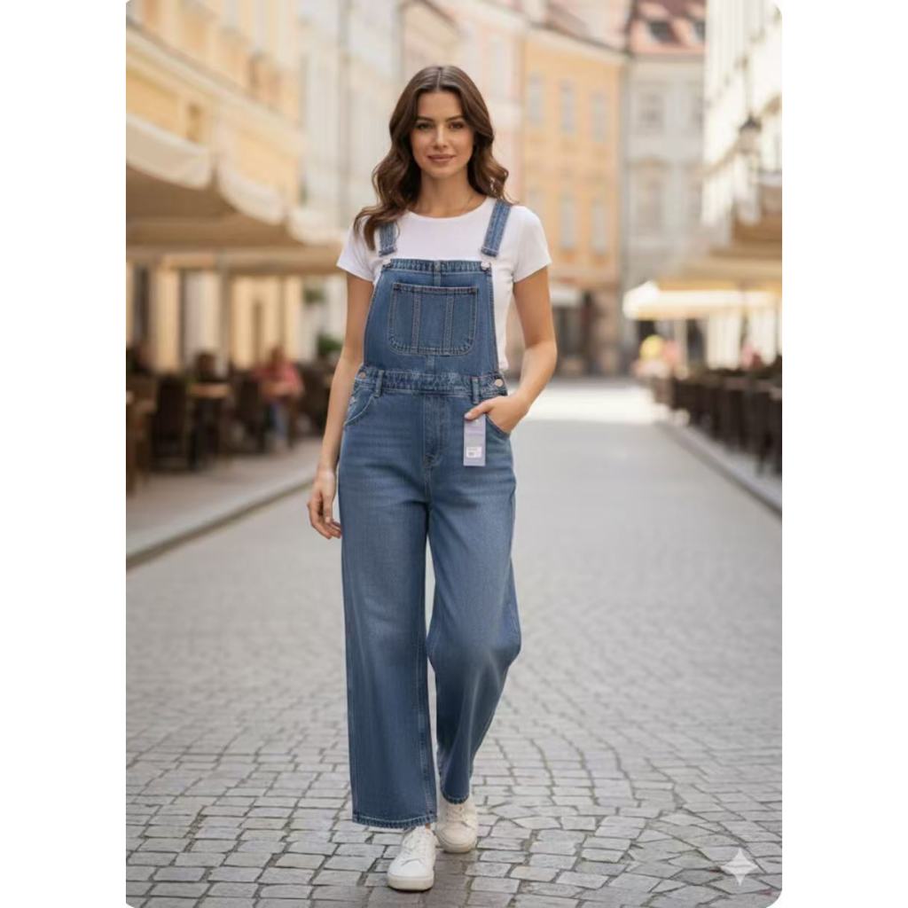 macacão femininas jeans novo