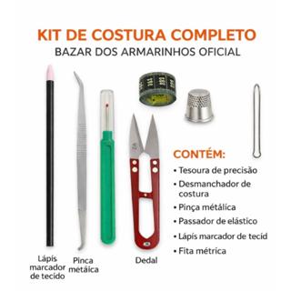 Kit de Costura CompletoTesoura, Pinça, Passador Elástico, Abridor Casa, Lápis Costura, Fita Métrica e Dedal - 7 itens em Oferta na Shopee