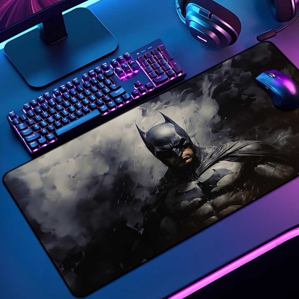 Mouse Pad Batm Gamer XXL Antiderrapante Setup Speed Extra Grande Diversas Estampas E Tamanhos Borda Costurada