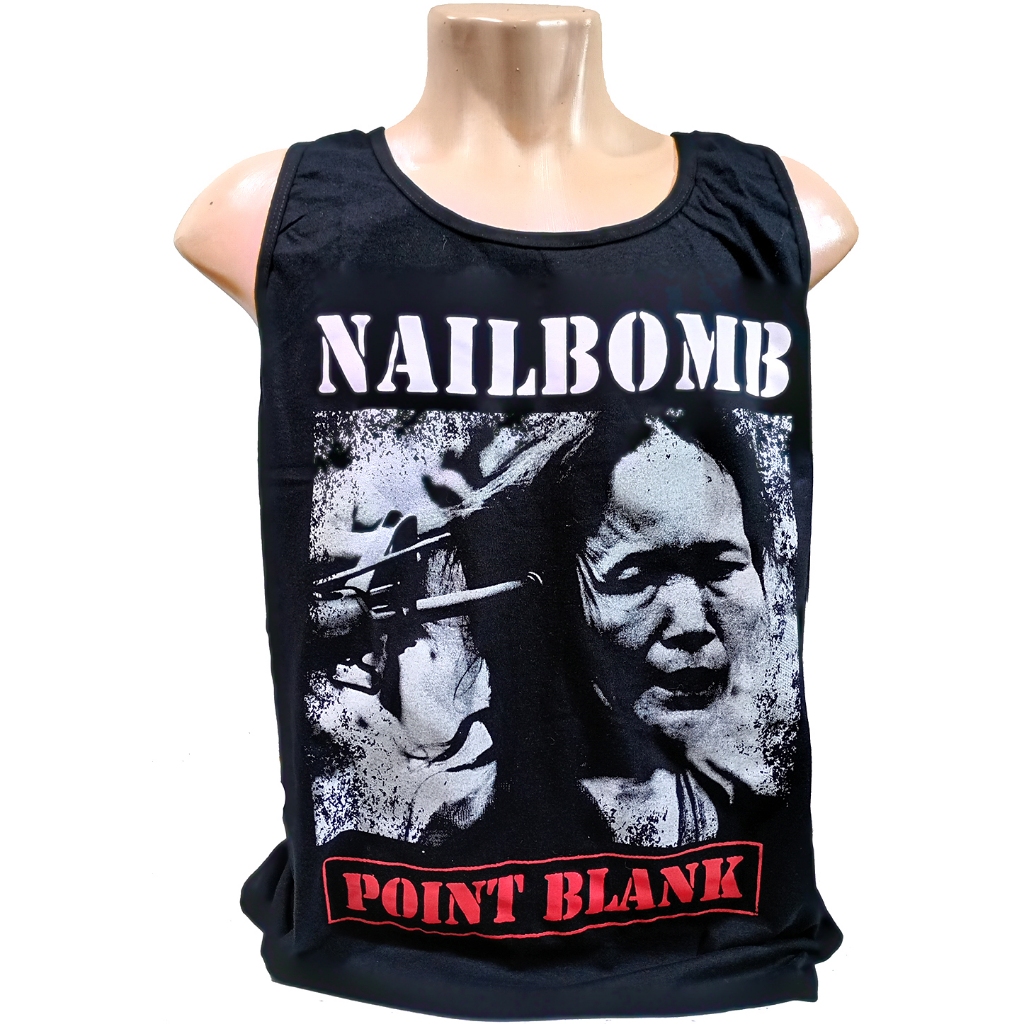Camiseta Nailbomb Point Blank regata heavy metal progressivo