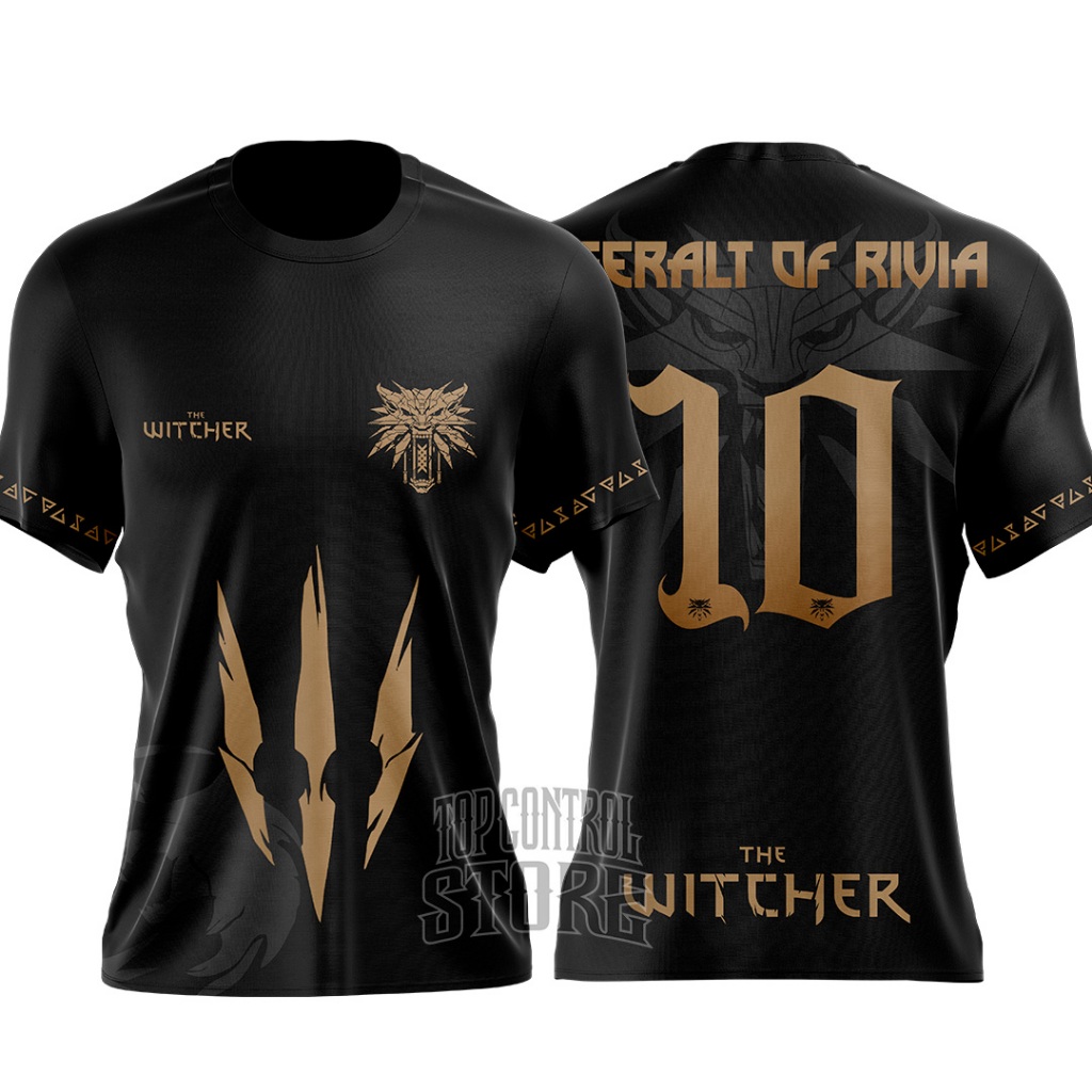 Camiseta The Witcher Gold Personalizada Número e Nome camisa Dri Fit
