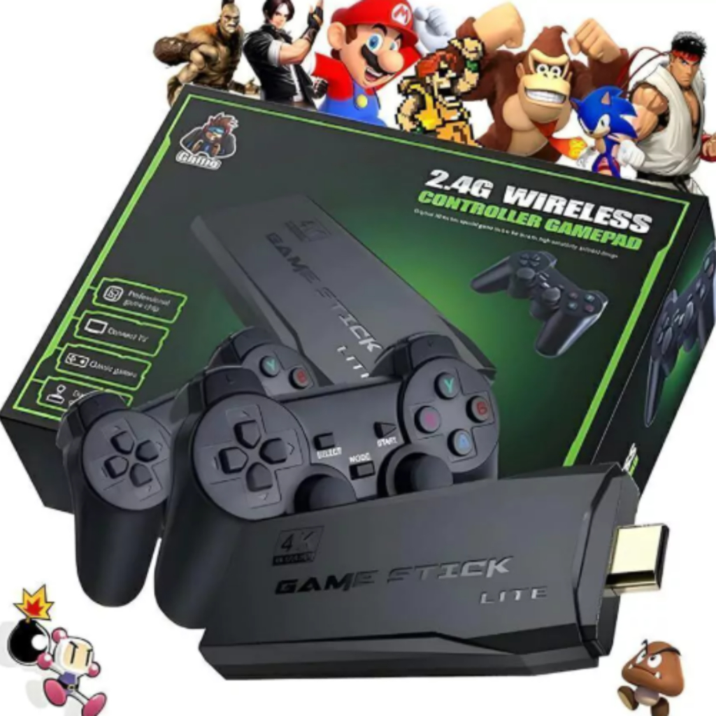 Game stick retro Consoles de videogame retro com controle sem fio conector hdmi 4k hd saída com 10.000 jogos