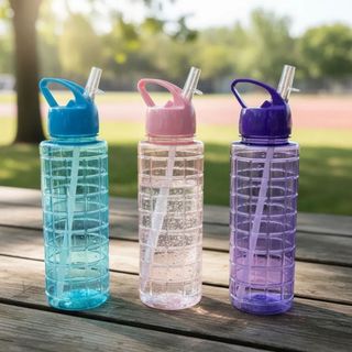 Squeeze Sport Garrafa de água Com CANUDO 700 ml Esportiva Escola Academia Caminhada Cores
