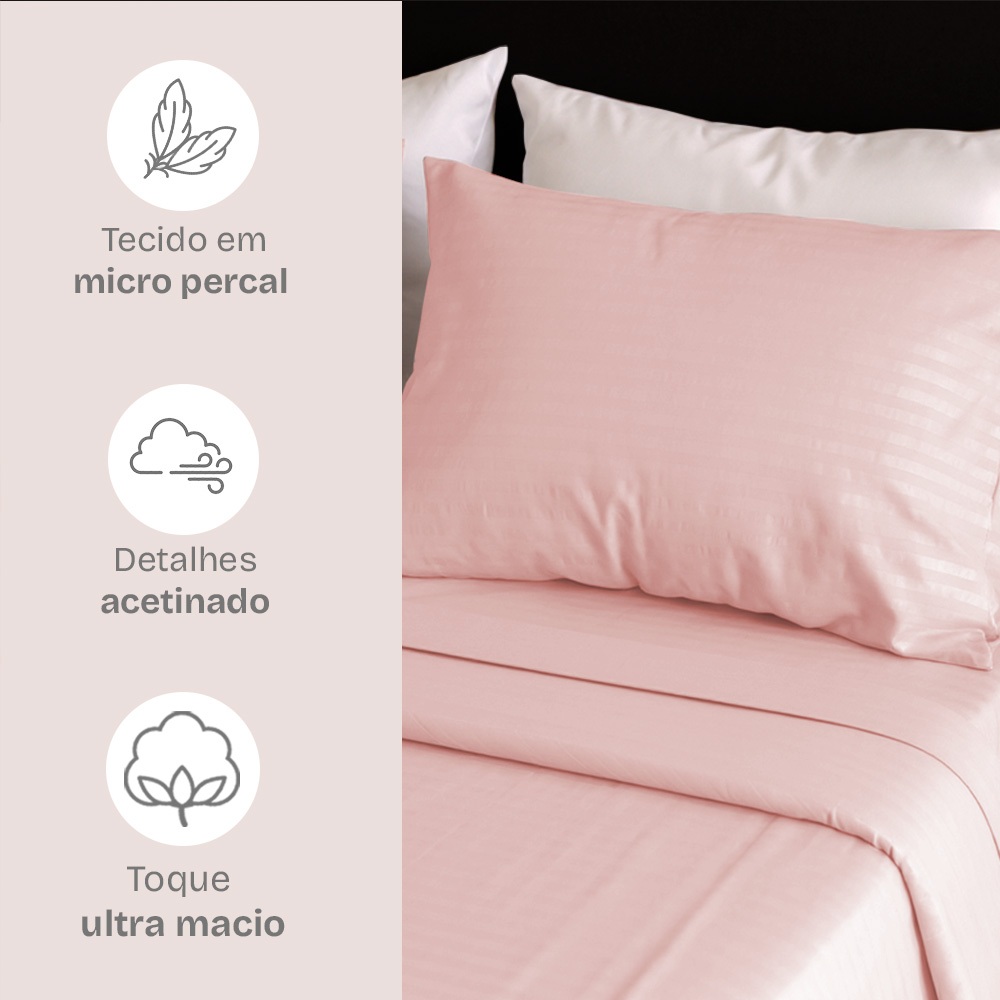 Jogo de Cama Casal com 4 Peças Micropercal Acetinado BF Colchões · foto 2