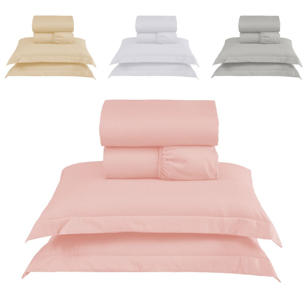 Jogo de Cama Queen Percal 300 Fios 100% Algodão Acetinado 4 Peças – BF Colchões em Oferta na Shopee