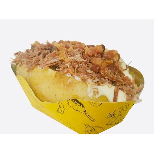 100 Barca Embalagem Batata Recheada Metalizada P 15x10x7,5cm