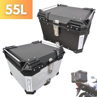 Baú Bauleto 55 Litros Atrox Preto ou Cinza Resistente Bagageiro Para Capacete Motocicleta em Oferta na Shopee