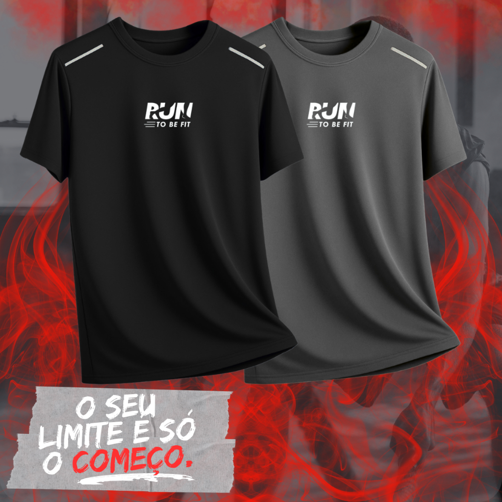 Camiseta Dry Fit Masculina com Refletivo Estampa Moderna Academia