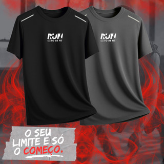 Camiseta Dry Fit Masculina com Refletivo Estampa Moderna Academia