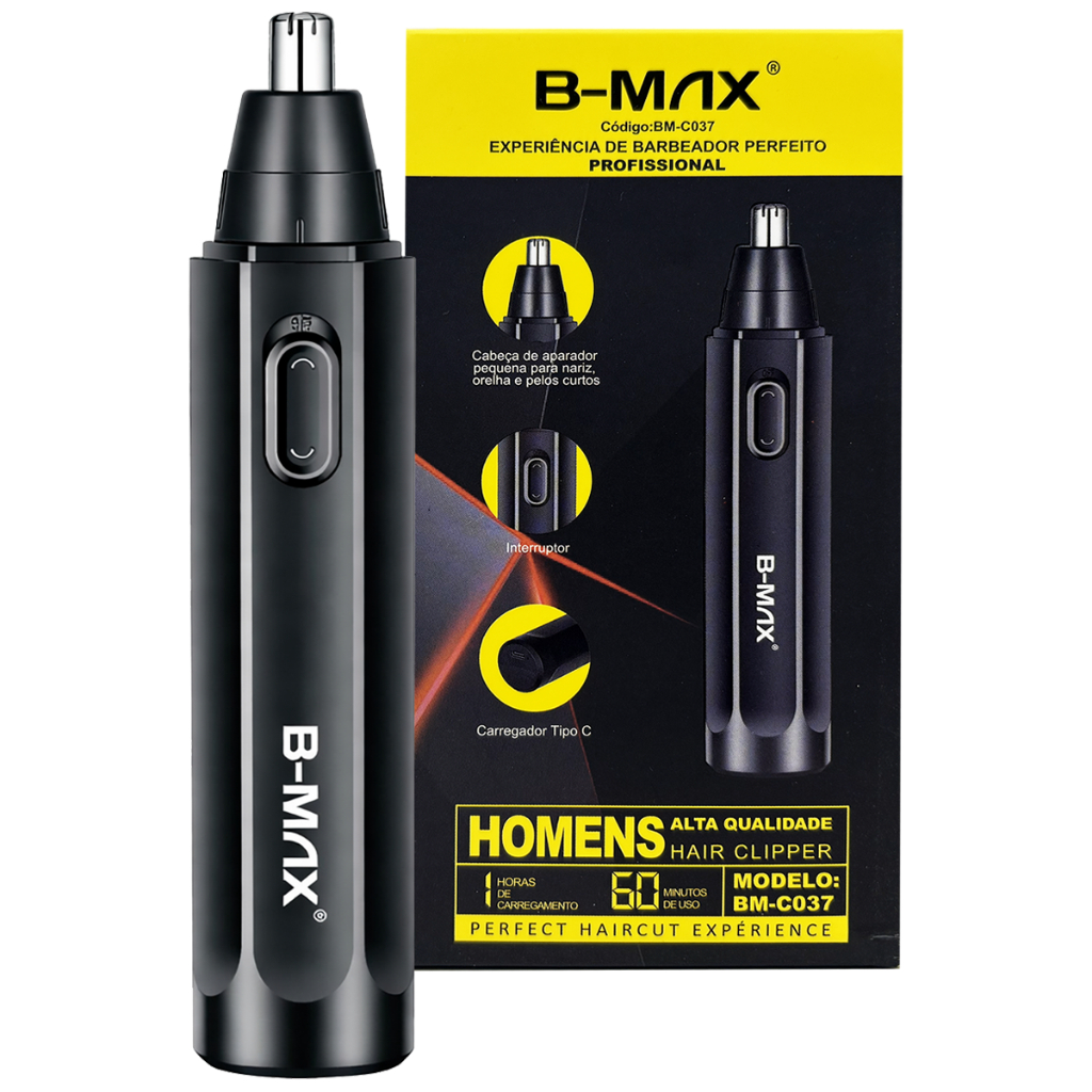 Máquina Aparador de Pelos Nariz Maquininha Recarregável B-Max em Oferta na Shopee