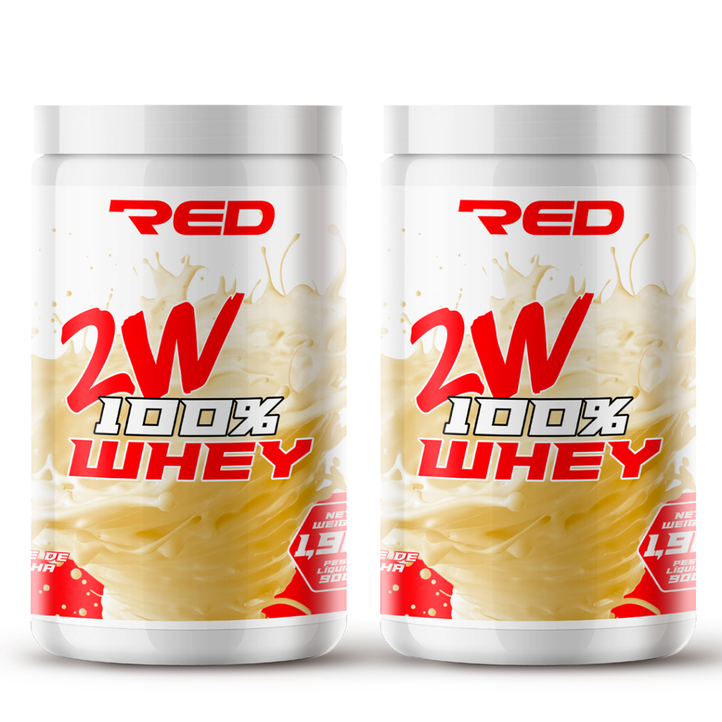 Kit 2x Whey Protein 2W Red Series - 900g -  Concentrado e Isolado - Sabor Delicioso  - Super Oferta!