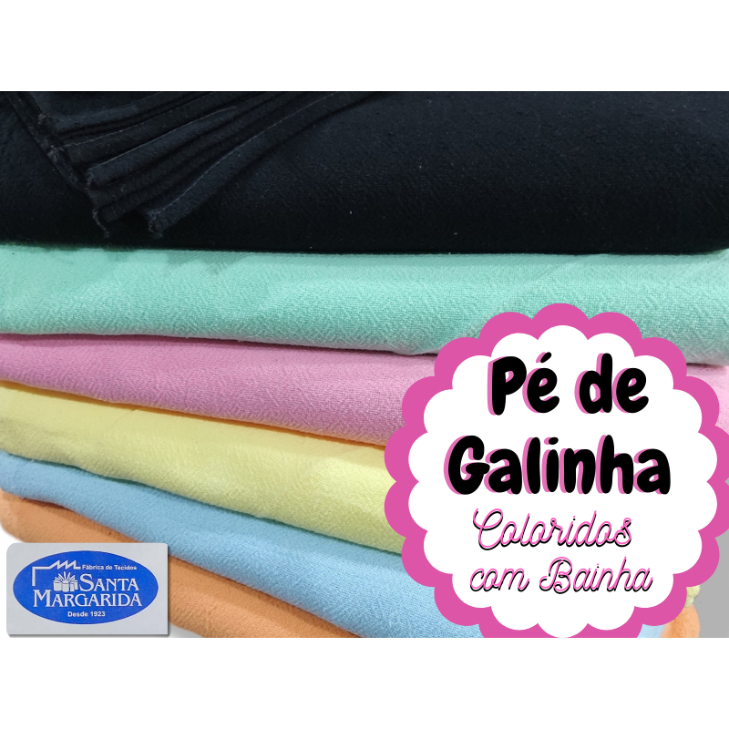 Pano de Prato Colorido Pé de Galinha 100% Algodão PP24 Santa Margarida - 25 unidades