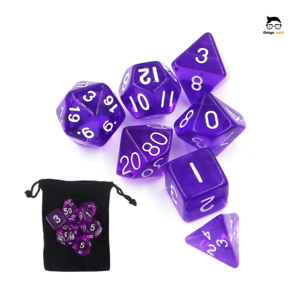 Kit De Dados RPG D&D Roxo 7 Peças D4 D6 D8 D10 D% D12 D20 Tabuleiro Jogos de Mesa Poliédricos em Oferta na Shopee