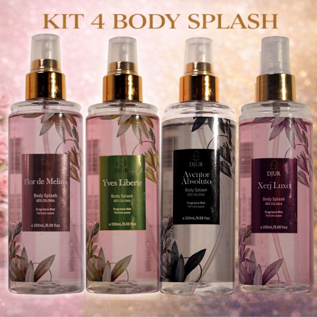 Desodorante Marcante Combo 4 Body Splash Feminino Corporal Aroma Refrescante Alta Fixação