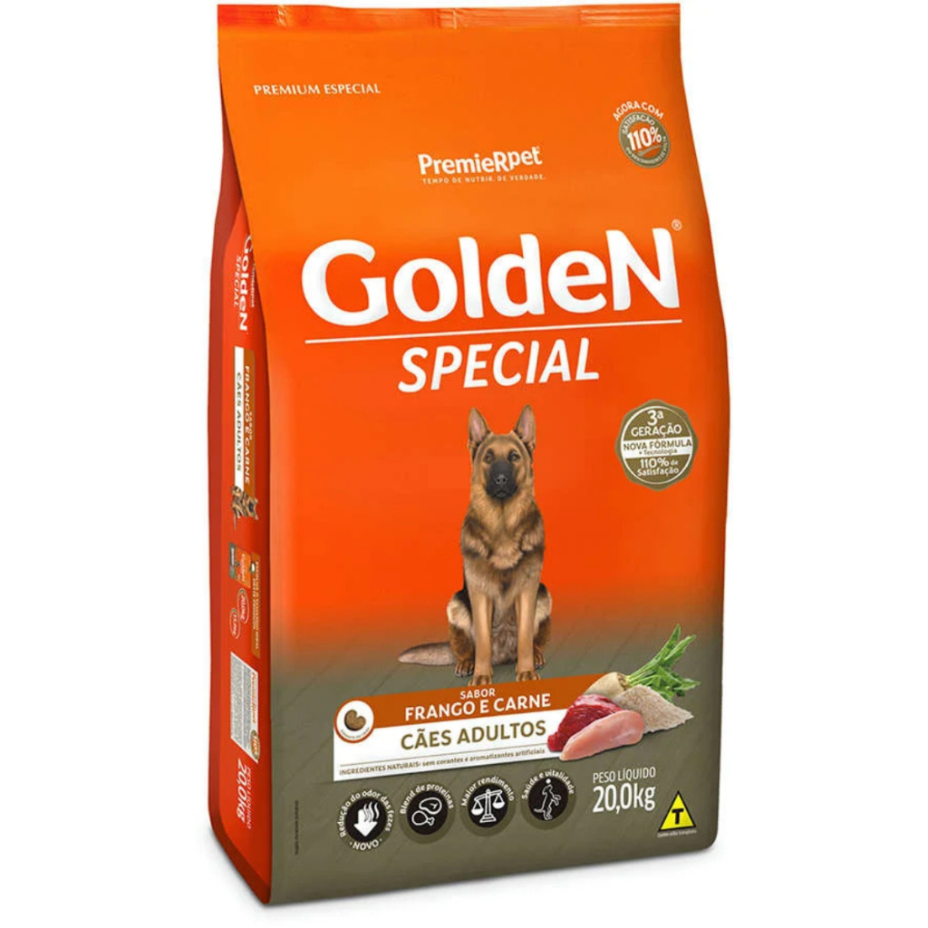 Ração Para Cão Golden Adulto Special Frango e Carne 20kg em Oferta na Shopee