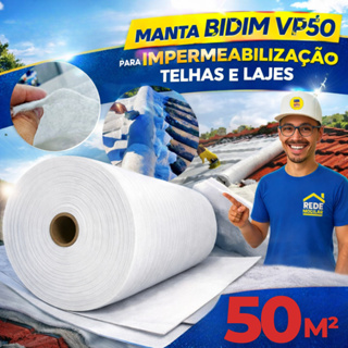 Tela Manta Mantatec / Bidim Vp50 50 Metros 2 Impermeabiliza Telhados Telhas e Lajes em Oferta na Shopee
