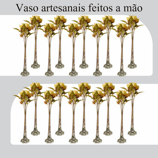 20 Vasos Solitários de Vidro para Centro de Mesa Festa Casamento 25cm Altura