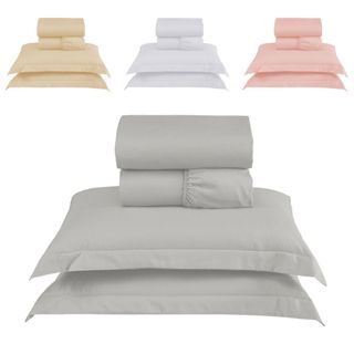 Jogo de Cama Casal Percal 300 Fios 100% Algodão Acetinado 4 Peças – BF Colchões