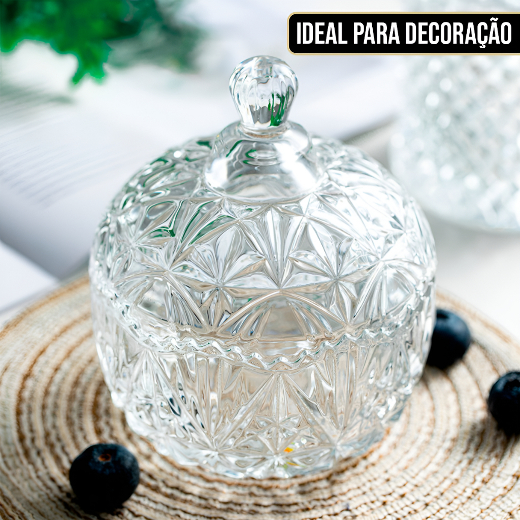 Presente Bomboniere Linda Potiche 13x10 cm Pote De Vidro Baleiro De Vidro Cristal 250ml Marguerita
